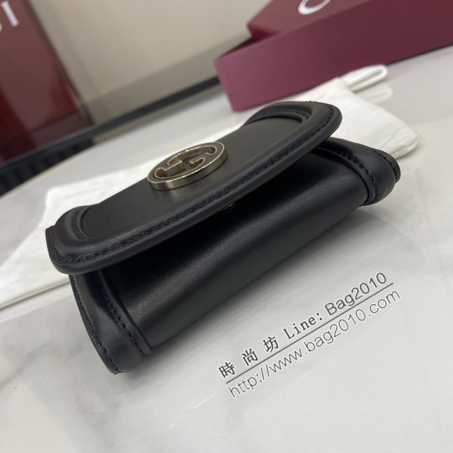 Gucci專櫃古馳最新款圓形互扣式雙G標識卡片夾卡包零錢包 jh2675型號：818795
